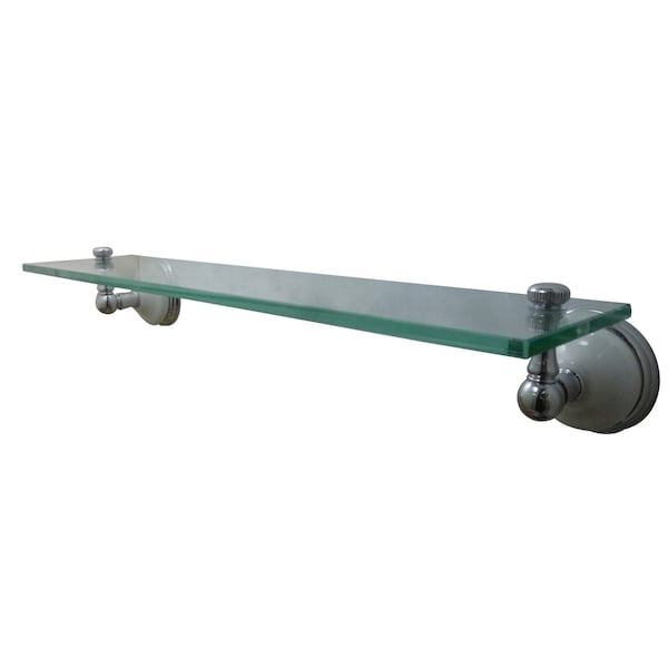 Victorian Cosmetic Glass Shelf, Polished Chrome